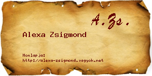 Alexa Zsigmond névjegykártya