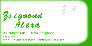 zsigmond alexa business card